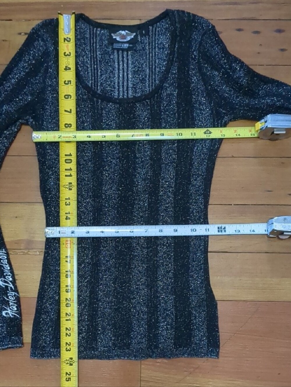 VINTAGE HARLEY-DAVIDSON - SIZE S - METALLIC Ribbed Top - Picture 5 of 12